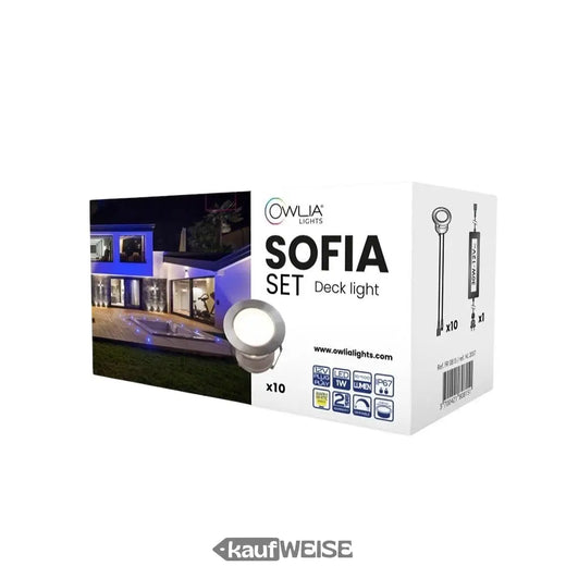 LED teraszvilágítás (10 db-os készlet) | IP67 vízállóság | Meleg fehér (2800K) | Owlia SOFIA
