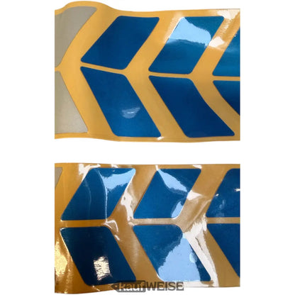 Blau-gelbes reflektierendes Sicherheitsband mit Glanzfinish für Motorrad-Aufkleber