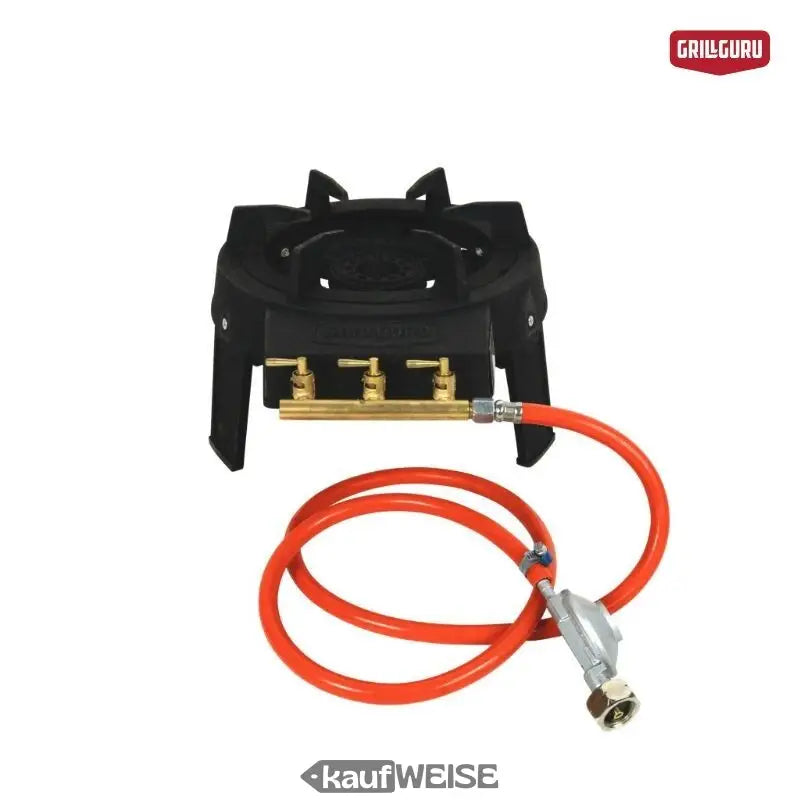 Schwerlast-Gasbrenner mit Regler und Schlauch für Grill Guru Easy Asia Wokbrenner Komplett-Set