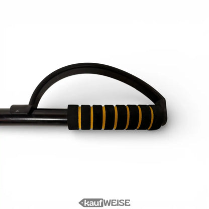 Schwarz-gelber gepolsterter Hoverkart-Lenkhebel mit gebogenem Rahmen