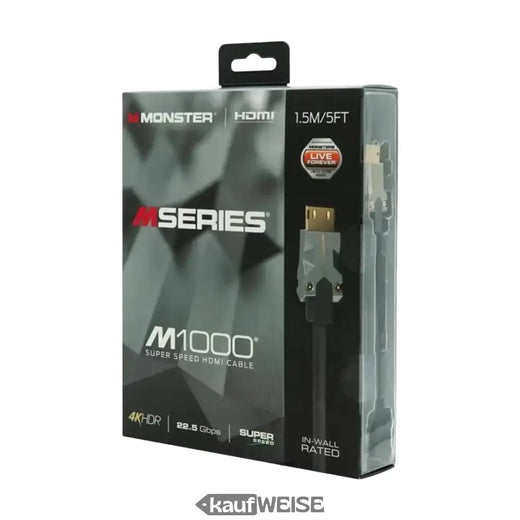 Monster M1000 Ultra HD HDMI kábel (1,5 m) | 4K HDR10 | Nagy sebességű 18 Gbps | V-Grip™ csatlakozó