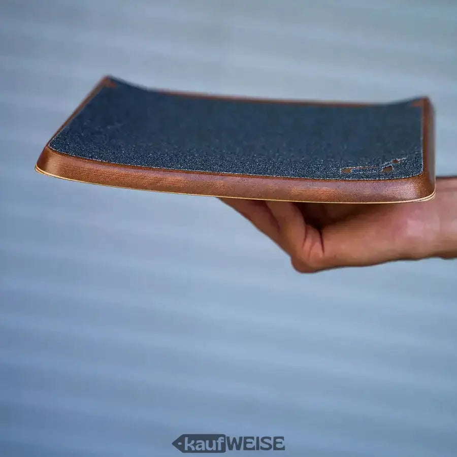 Braunes rechteckiges Keramik-Teller mit Goldrand