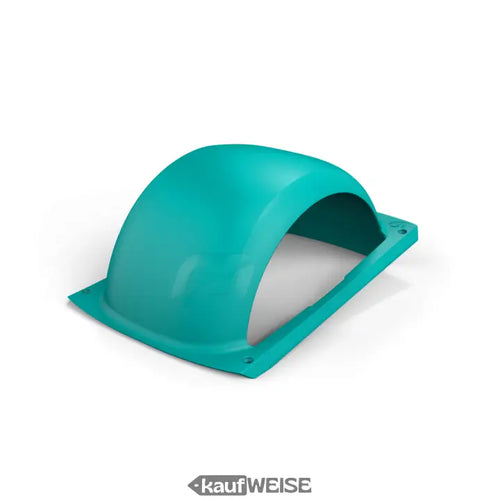 Teal farbiger original onewheel gt fender aus glänzendem kunststoff mit rechteckiger basis und montagebohrungen