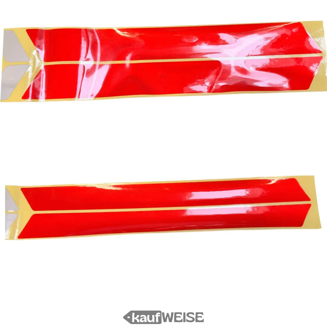 Rotes reflektierendes Xiaomi M365 Pro Sticker-Set mit glänzender Oberfläche und goldenen Rändern