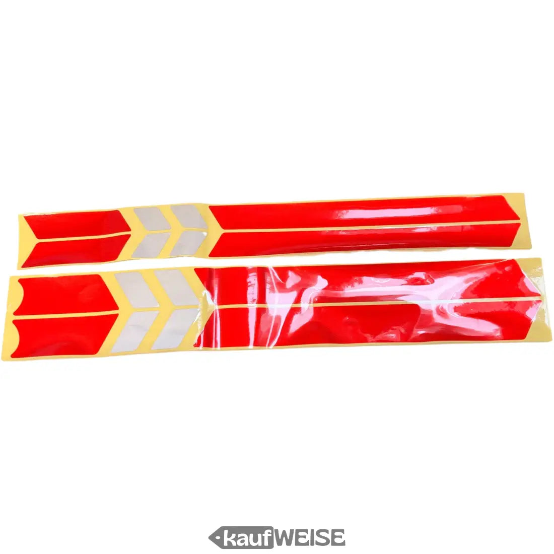 Rote und silberne reflektierende Pfeilsticker mit gelbem Rand für Xiaomi M365/Pro