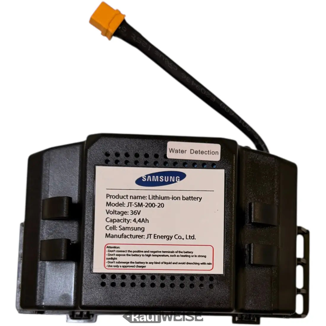 Schwarzer Samsung JT-SM-200-20 Hoverboard-Akku 36V 4.4Ah mit gelbem Stecker