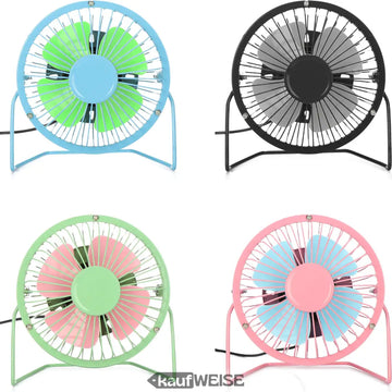 Tedi Mini USB Ventilátor (15cm) | Csendes fém asztali ventilátor, 360°-ban dönthető | Ideális íróasztalra és irodába