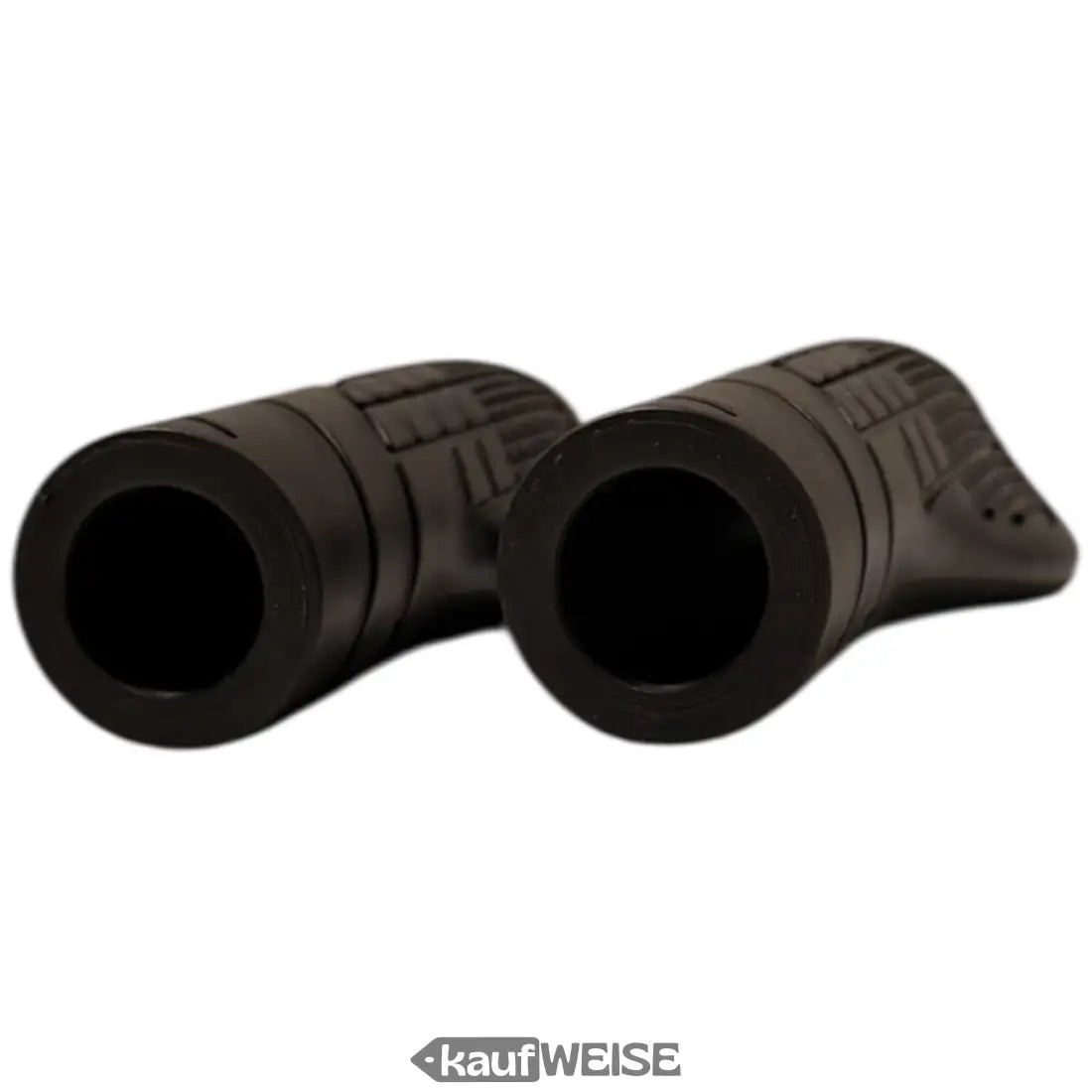 Schwarze Gummi-Griffhülsen mit texturiertem, segmentiertem Design, Volta GTS One Set links und rechts mit Handballenauflage